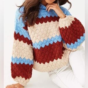 Forever 21 Multicolor Knit Turtleneck Sweater